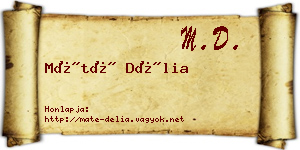 Máté Délia névjegykártya