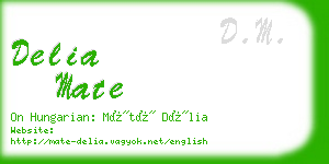 delia mate business card